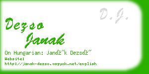 dezso janak business card